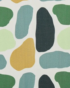 Gartenstuhl Akazienholz Dunkelbraun Textil Grau / Mehrfarbig Fleckenmuster 2Er Set Cine