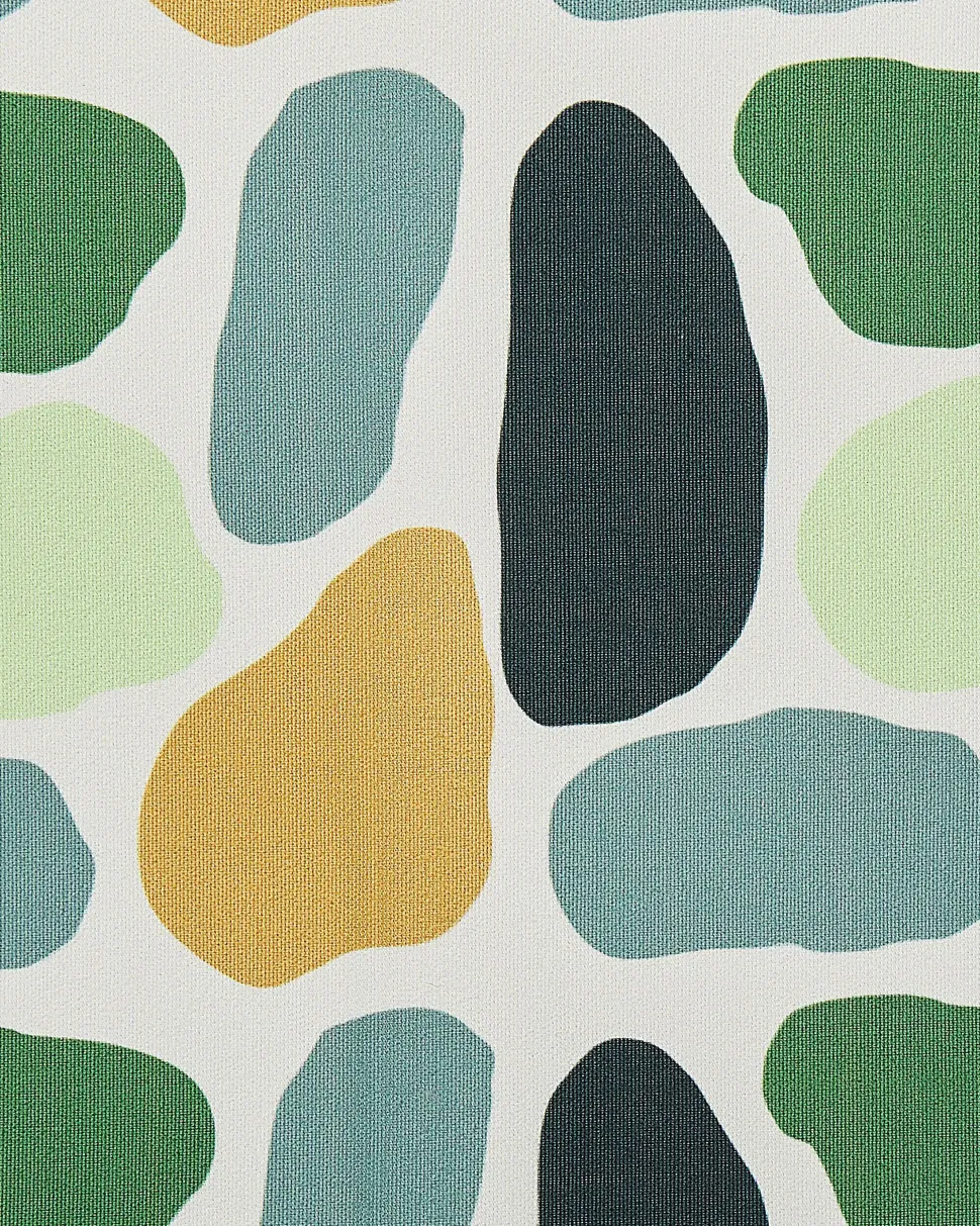 Gartenstuhl Akazienholz Dunkelbraun Textil Grau / Mehrfarbig Fleckenmuster 2Er Set Cine