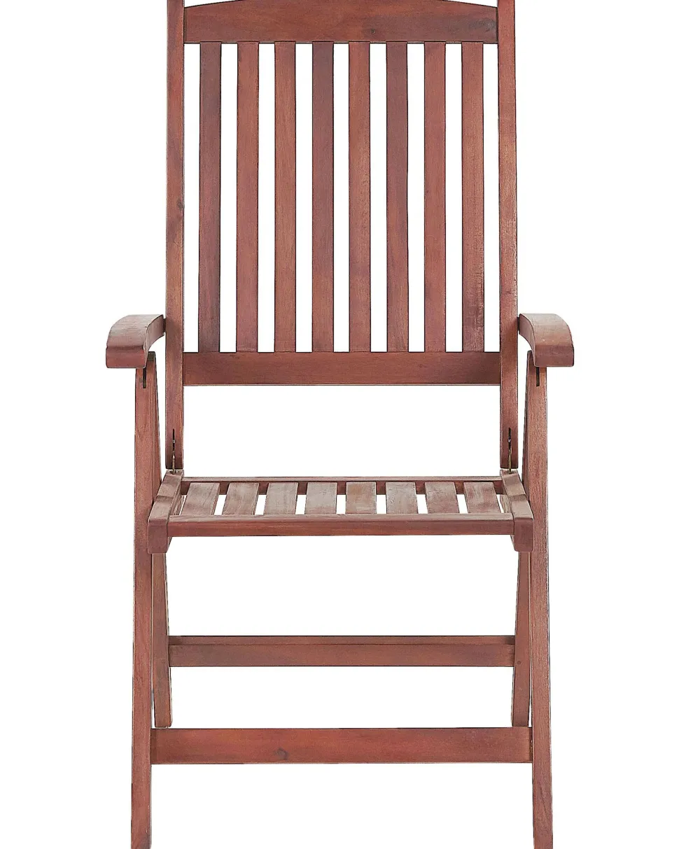 Gartenstuhl Akazienholz Dunkelbraun 6Er Set Auflagen Terracotta Toscana