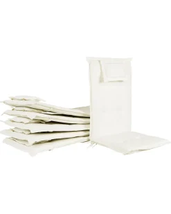 Gartenstuhl Akazienholz Dunkelbraun 6Er Set Auflagen Cremeweis Toscana