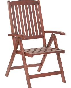 Gartenstuhl Akazienholz Dunkelbraun 6Er Set Auflagen Cremeweis Toscana