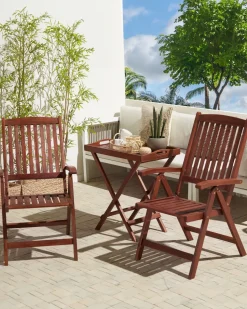 Gartenstuhl Akazienholz Dunkelbraun Verstellbar 6Er Set Toscana