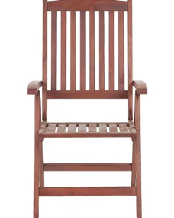 Gartenstuhl Akazienholz Dunkelbraun Verstellbar 6Er Set Toscana