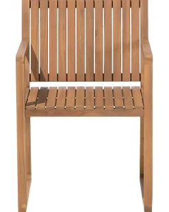 Gartenstuhl Akazienholz Hellbraun 8Er Set Auflagen Taupe Sassari