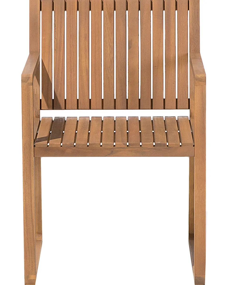 Gartenstuhl Akazienholz Hellbraun 8Er Set Auflagen Taupe Sassari