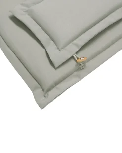 Gartenstuhl Akazienholz Hellbraun 2Er Set Auflagen Grau-Beige Java