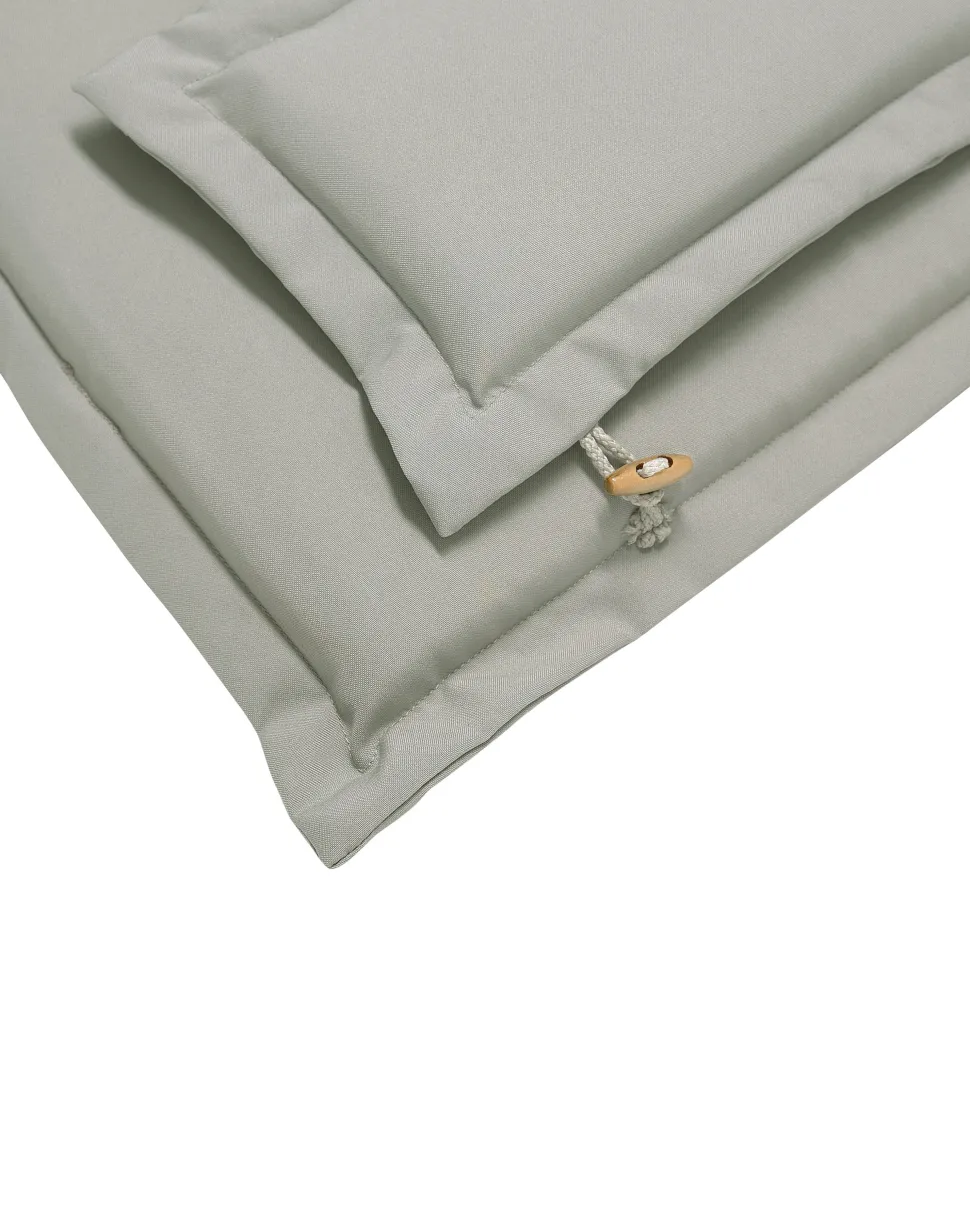Gartenstuhl Akazienholz Hellbraun 2Er Set Auflagen Grau-Beige Java