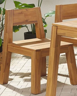 Gartenstuhl Akazienholz Hellbraun 2Er Set Livorno