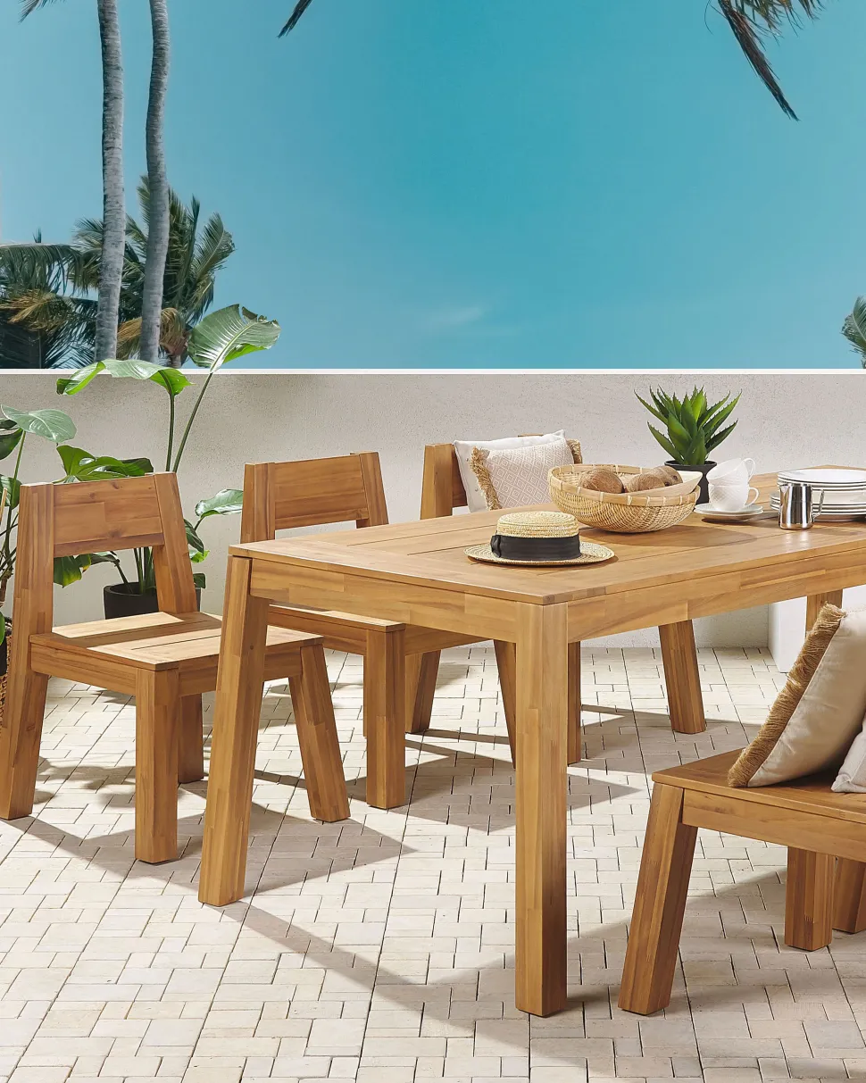 Gartenstuhl Akazienholz Hellbraun 2Er Set Livorno