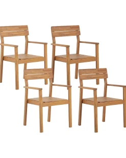 Gartenstuhl Akazienholz Hellbraun 4Er Set Fornelli