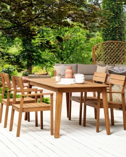 Gartenstuhl Akazienholz Hellbraun 4Er Set Fornelli