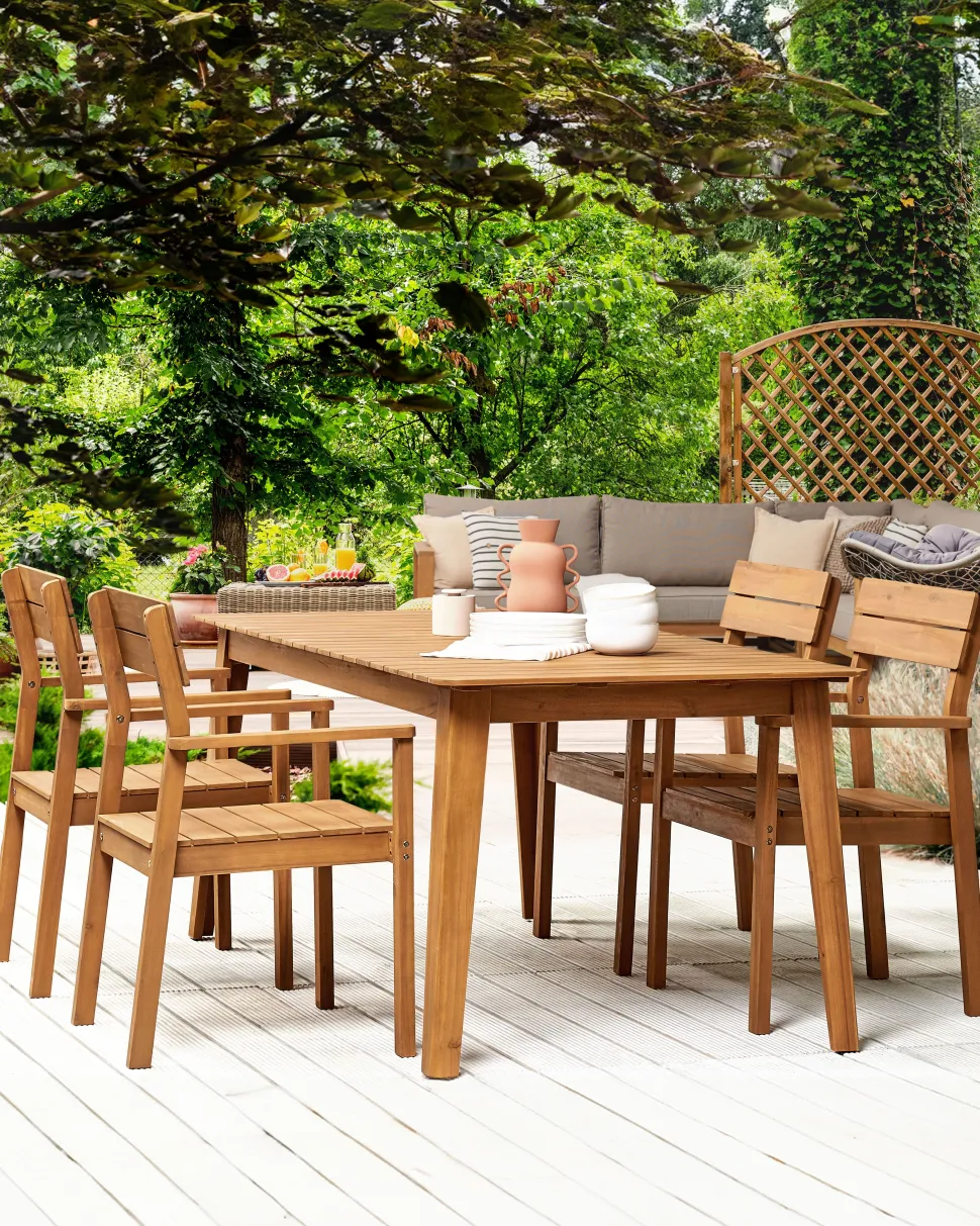 Gartenstuhl Akazienholz Hellbraun 4Er Set Fornelli