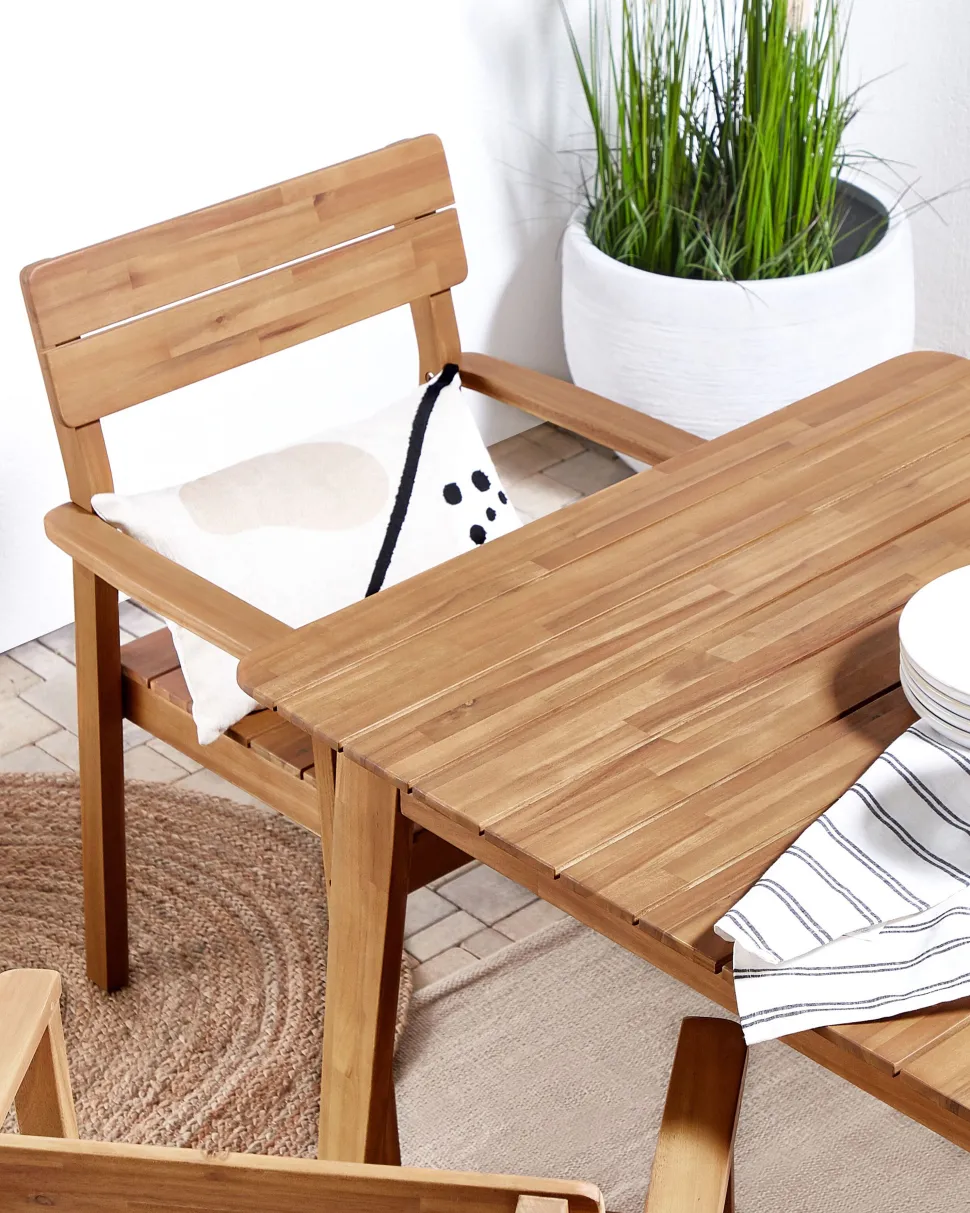 Gartenstuhl Akazienholz Hellbraun 4Er Set Fornelli
