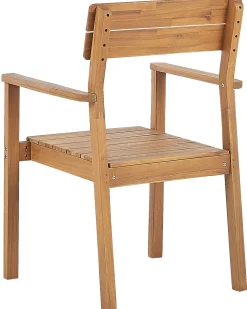 Gartenstuhl Akazienholz Hellbraun 4Er Set Fornelli