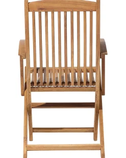 Gartenstuhl Akazienholz Hellbraun 2Er Set Mit Armlehnen Maui