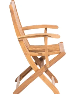 Gartenstuhl Akazienholz Hellbraun 2Er Set Mit Armlehnen Maui