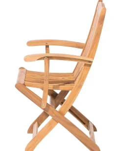 Gartenstuhl Akazienholz Hellbraun 2Er Set Mit Armlehnen Maui