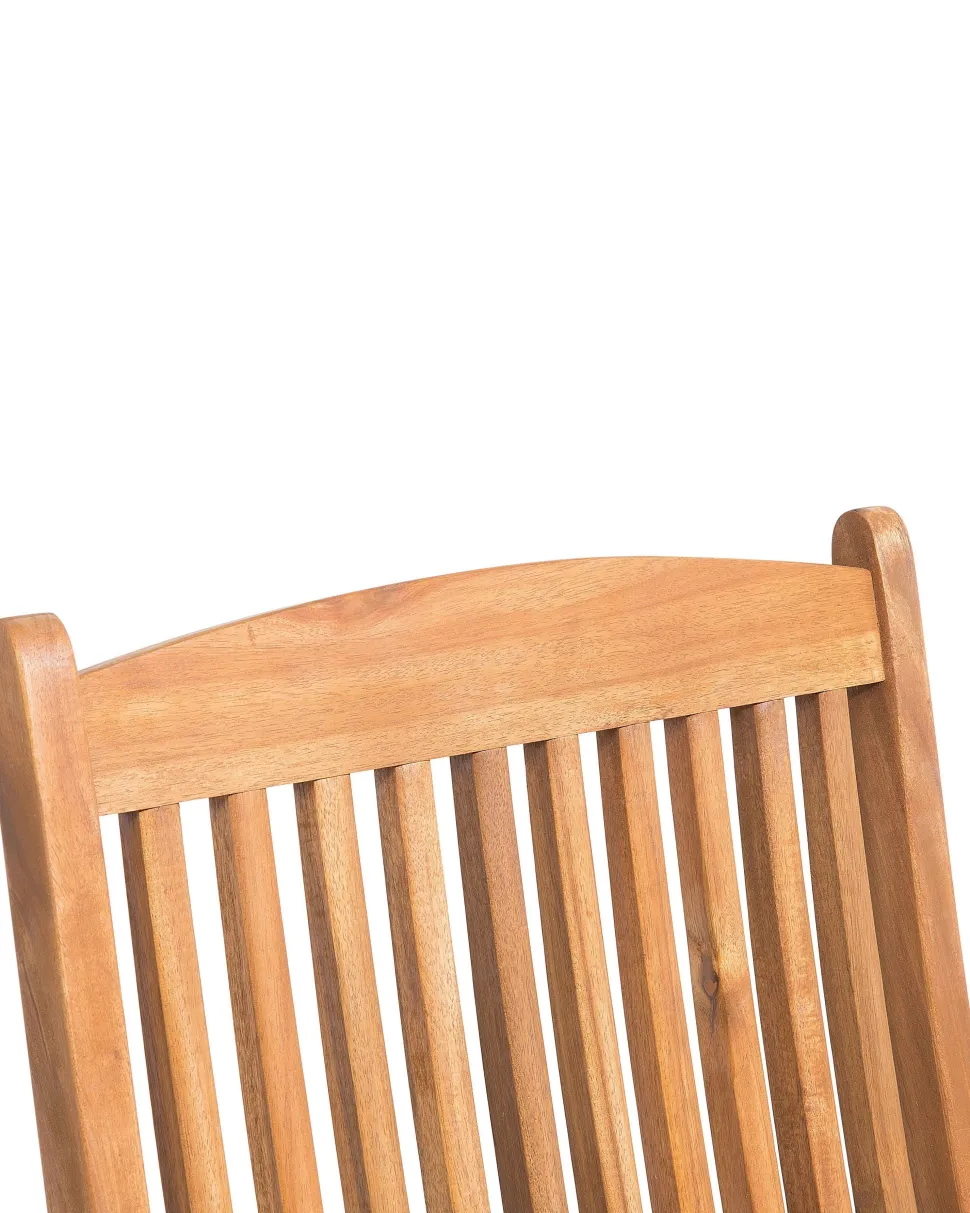 Gartenstuhl Akazienholz Hellbraun 2Er Set Mit Armlehnen Maui