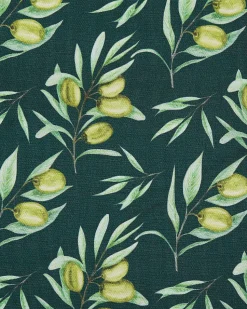 Gartenstuhl Akazienholz Hellbraun Textil Grau / Dunkelgrun Olivenmuster 2Er Set Cine