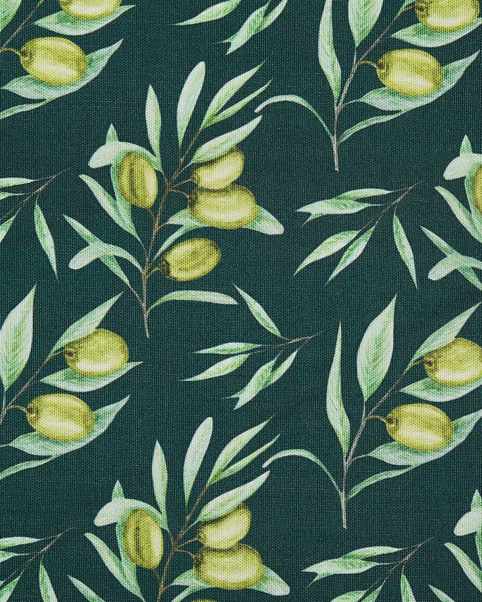 Gartenstuhl Akazienholz Hellbraun Textil Grau / Dunkelgrun Olivenmuster 2Er Set Cine