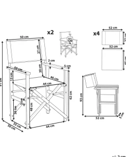 Gartenstuhl Akazienholz Hellbraun Textil Grau / Bunt Tukanmotiv 2Er Set Cine