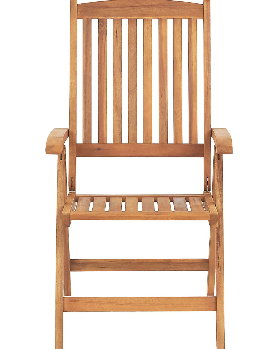 Gartenstuhl Akazienholz Hellbraun 2Er Set Auflagen Terracotta Java