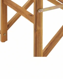 Gartenstuhl Akazienholz Hellbraun 2Er Set Auflagen Cremeweis Cine