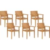 Gartenstuhl Akazienholz Hellbraun 6Er Set Baratti