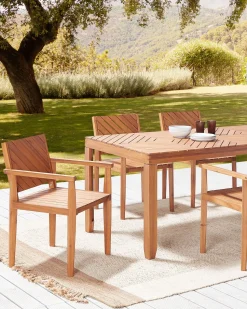 Gartenstuhl Akazienholz Hellbraun 6Er Set Baratti