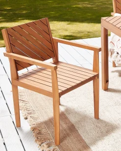Gartenstuhl Akazienholz Hellbraun 6Er Set Baratti