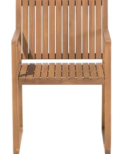 Gartenstuhl Akazienholz Hellbraun 8Er Set Auflagen Grau Sassari