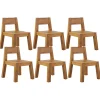 Gartenstuhl Akazienholz Hellbraun 6Er Set Livorno