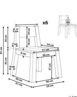 Gartenstuhl Akazienholz Hellbraun 6Er Set Livorno