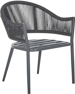Gartenstuhl Aluminium / Flechtseil Grau 2Er Set Mileto