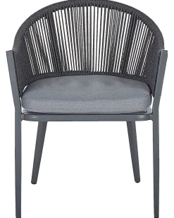 Gartenstuhl Aluminium / Flechtseil Grau 2Er Set Mileto