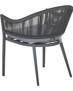 Gartenstuhl Aluminium / Flechtseil Grau 2Er Set Mileto