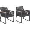 Gartenstuhl Aluminium / Flechtseil Schwarz 2Er Set Canetto