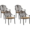 Gartenstuhl Aluminium Dunkelbraun 4Er Set Salento