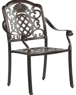 Gartenstuhl Aluminium Dunkelbraun 4Er Set Salento