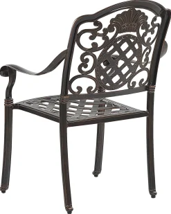 Gartenstuhl Aluminium Dunkelbraun 4Er Set Salento