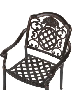 Gartenstuhl Aluminium Dunkelbraun 4Er Set Salento