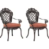 Gartenstuhl Aluminium Dunkelbraun 2Er Set Lizzano