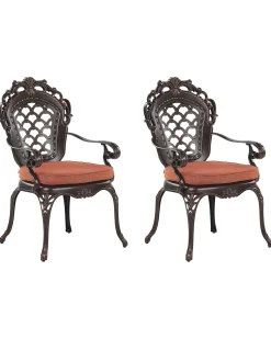 Gartenstuhl Aluminium Dunkelbraun 2Er Set Lizzano