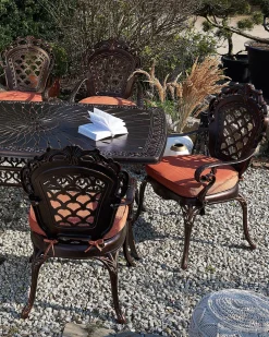Gartenstuhl Aluminium Dunkelbraun 2Er Set Lizzano