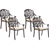 Gartenstuhl Aluminium Dunkelbraun 4Er Set Ancona