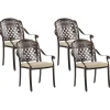 Gartenstuhl Aluminium Dunkelbraun 4Er Set Manfria