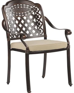 Gartenstuhl Aluminium Dunkelbraun 4Er Set Manfria