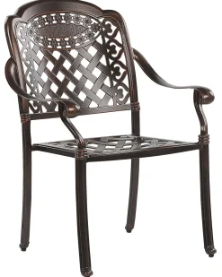 Gartenstuhl Aluminium Dunkelbraun 4Er Set Manfria
