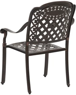 Gartenstuhl Aluminium Dunkelbraun 4Er Set Manfria