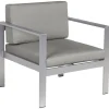 Gartenstuhl Aluminium Grau Auflagen Dunkelgrau Salerno